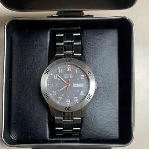 Wenger Swiss Military Black and Silver Watch